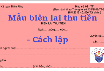 Mẫu Biên lai thu tiền 06-TT theo Thông tư 133 và 200