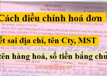 Cách viết hóa đơn điều chỉnh sai MST, tên hàng hóa, ngày tháng