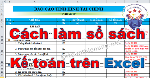 Hướng dẫn cách làm sổ sách kế toán trên Excel