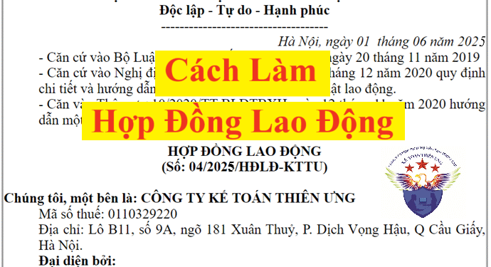 Cách làm hợp đồng lao động cho nhân viên mới nhất năm 2025