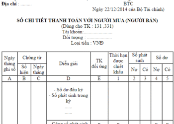 Cách lập sổ chi tiết thanh toán với người mua (người bán)