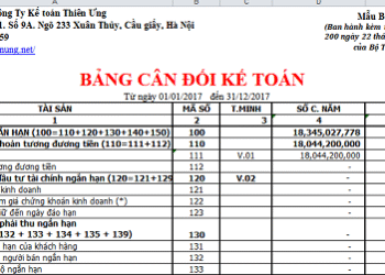 Hướng dẫn cách lập bảng cân đối kế toán theo Thông tư 200