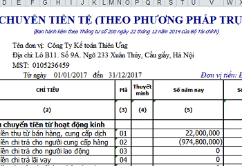 Hướng dẫn cách lập báo cáo lưu chuyển tiền tệ theo Thông tư 200
