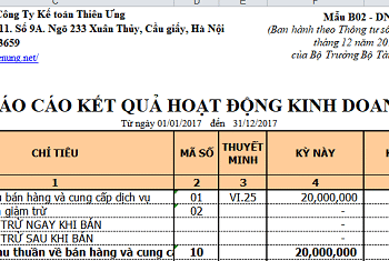 Hướng dẫn cách lập báo cáo kết quả kinh doanh theo Thông tư 200