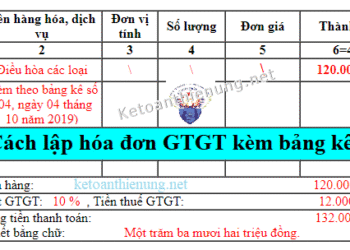 Cách viết hóa đơn kèm theo bảng kê chi tiết