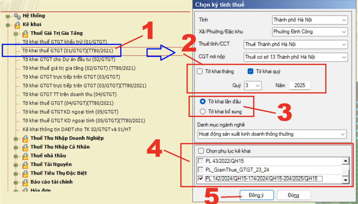 Kê khai thuế GTGT mẫu 01/GTGT
