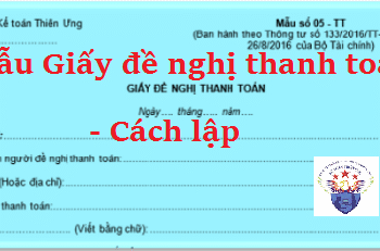 Mẫu Giấy đề nghị thanh toán 05-TT theo Thông tư 133 và 200