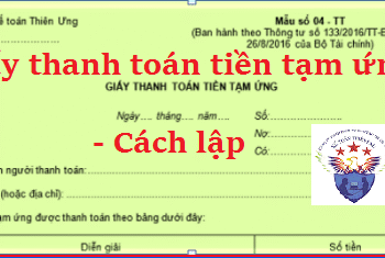 Mẫu Giấy thanh toán tiền tạm ứng 04-TT theo Thông tư 133 và 200