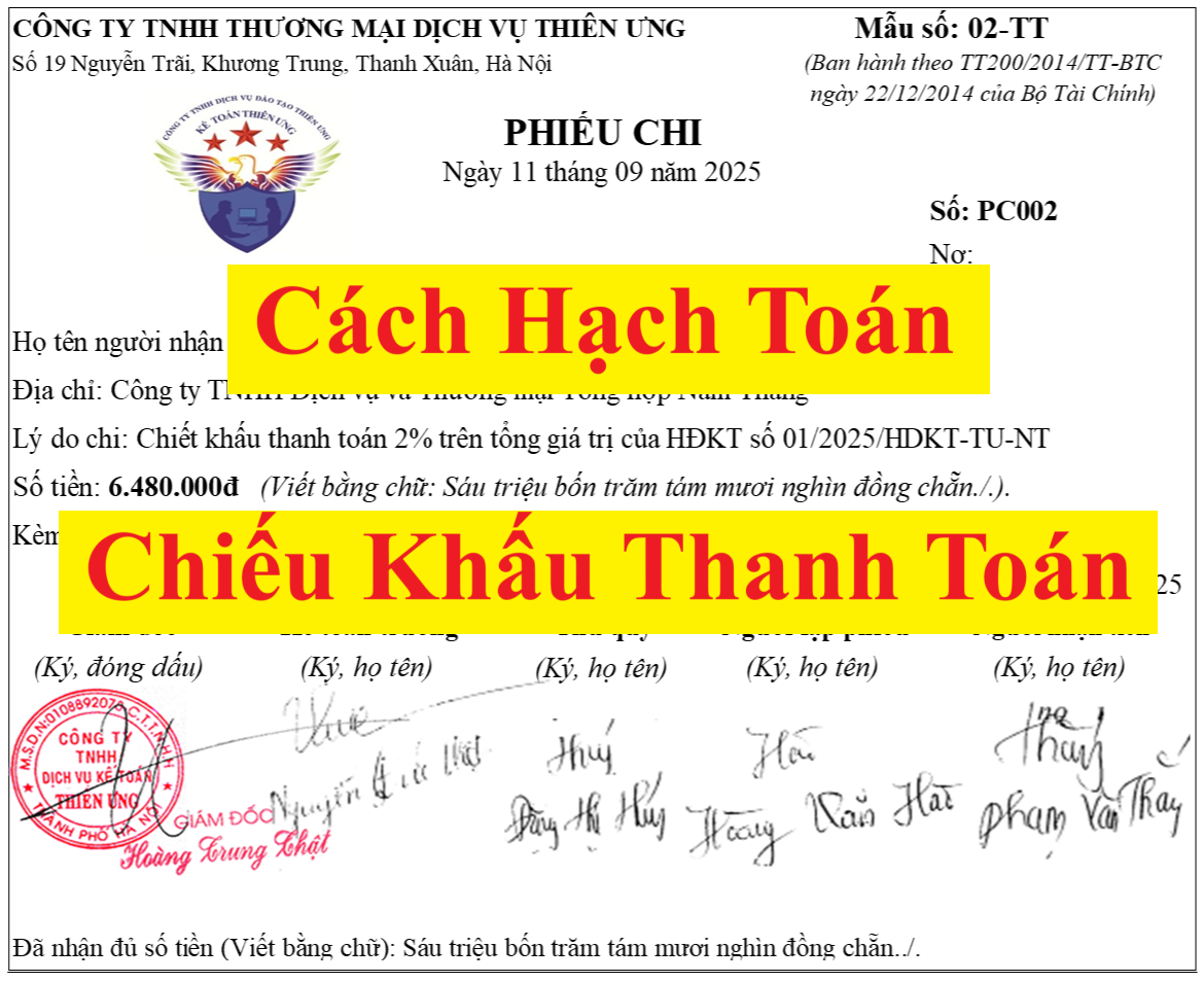 Cách hạch toán chiết khấu thanh toán