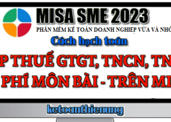 Hạch toán nộp thuế GTGT, TNCN, TNDN, Lệ phí môn bài trên Misa