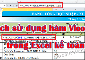 Cách sử dụng hàm VLOOKUP trong Excel kế toán