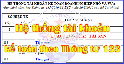 Hệ thống tài khoản kế toán theo Thông tư 133 Excel