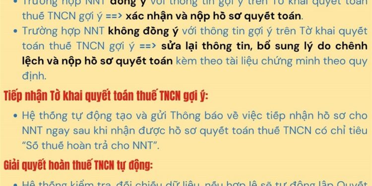 Cách hoàn thuế thu nhập cá nhân tự động qua Etax 2025