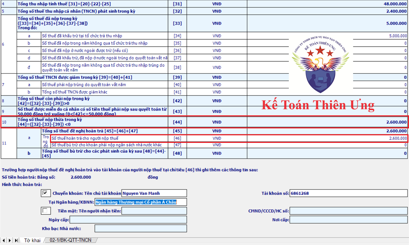Hoàn thuế thu nhập cá nhân