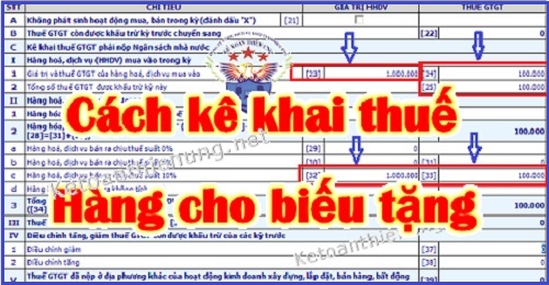 Cách kê khai hóa đơn hàng biếu tặng – Tiêu dùng nội bộ