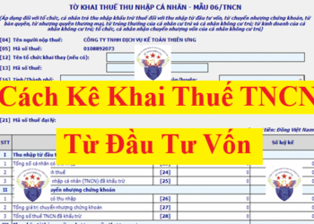 Cách kê khai thuế TNCN từ đầu tư vốn theo thông tư 80/2021/TT-BTC