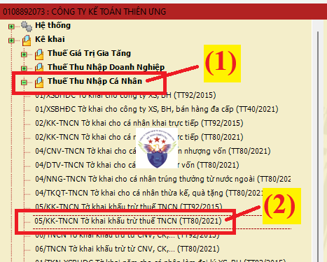 Lựa chọn tờ khai thuế TNCN Lựa chọn tờ khai thuế TNCN