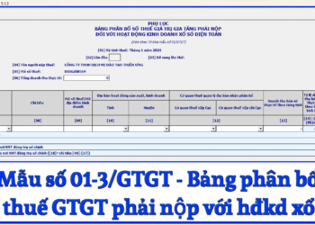 Mẫu số 01-3/GTGT Bảng phân bổ số thuế GTGT phải nộp với hđkd xổ số theo TT 80/2021