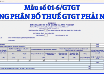 Mẫu số 01-6/GTGT Bảng phân bổ số thuế GTGT phải nộp theo TT 80/2021