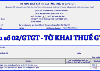 Mẫu số 02/GTGT Tờ khai thuế giá trị gia tăng theo TT 80/2021