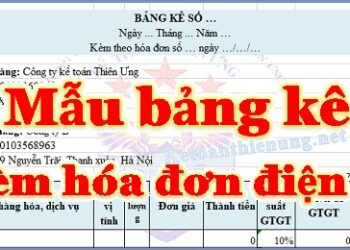 Mẫu bảng kê xuất kèm hóa đơn điện tử GTGT mới nhất