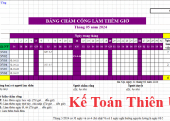 Mẫu bảng chấm công làm thêm giờ theo thông tư 200 và TT 133 mới nhất