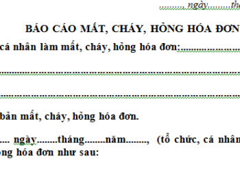 Mẫu báo cáo mất, cháy, hỏng hóa đơn GTGT Mẫu số BC21/AC