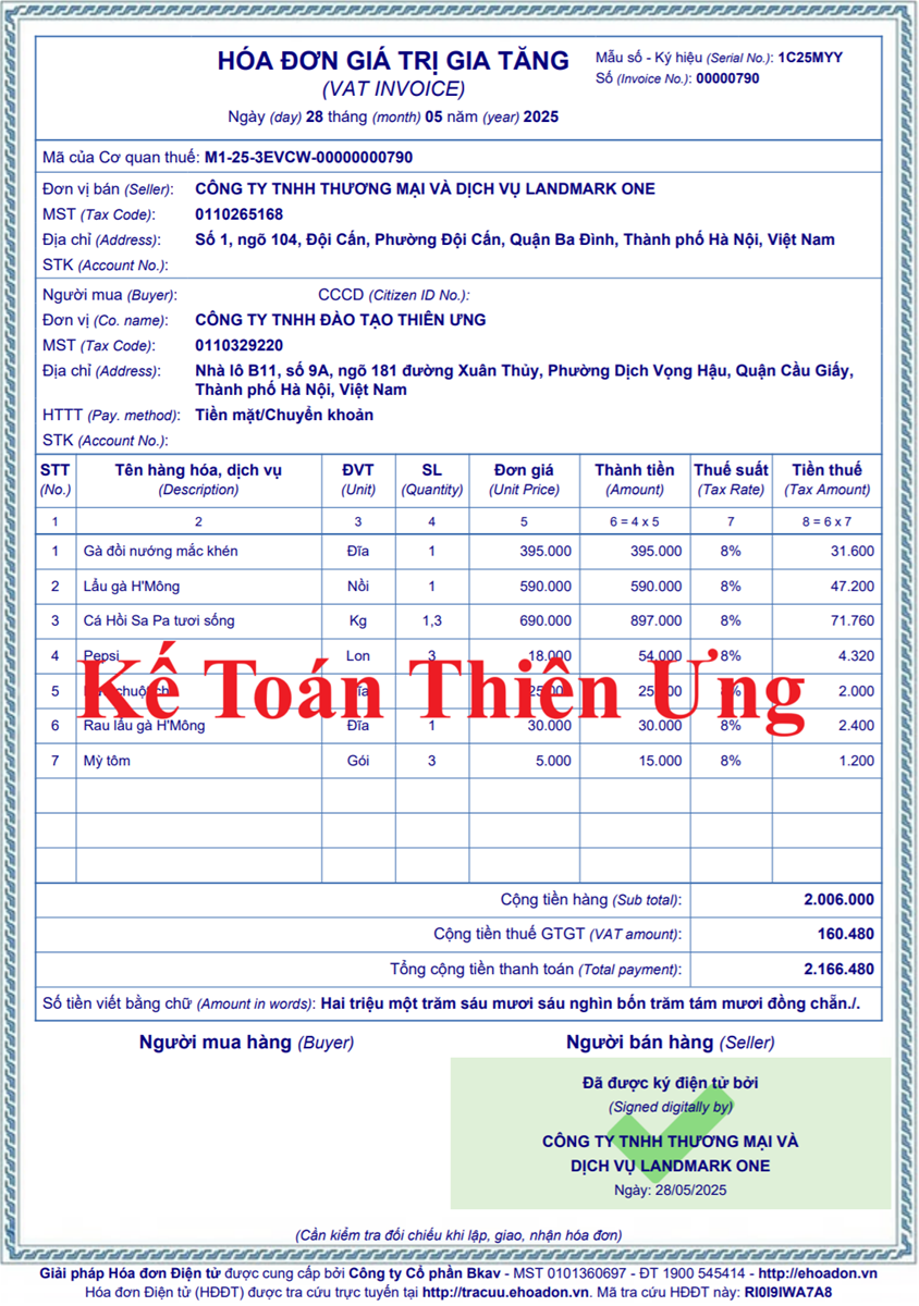 Mẫu hóa đơn được khởi tạo từ máy tính tiền theo NĐ 70 2025 Mẫu hóa đơn được khởi tạo từ máy tính tiền theo NĐ 70 2025