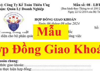 Mẫu Hợp đồng giao khoán theo Thông tư 133 và 200 mới nhất 2025