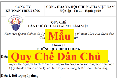 Mẫu quy chế dân chủ ở cơ sở năm 2025 mới nhất