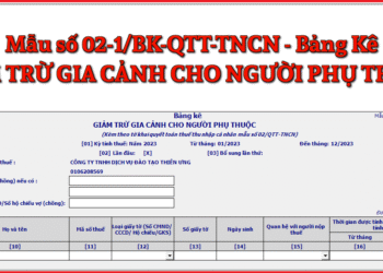 Mẫu số 02-1/BK-QTT-TNCN Bảng kê giảm trừ gia cảnh cho người phụ thuộc theo TT 80/2021