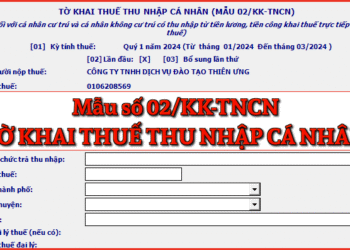Mẫu số 02/KK-TNCN Tờ khai thuế thu nhập cá nhân theo TT 80/2021