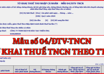 Mẫu số 04/ĐTV-TNCN Tờ khai thuế thu nhập cá nhân theo TT 80/2021
