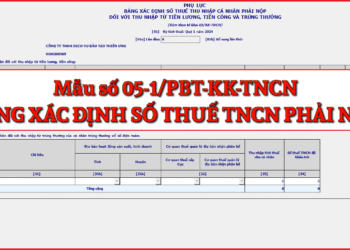 Mẫu số 05-1/PBT-KK-TNCN Bảng xác định số thuế thu nhập cá nhân phải nộp theo TT 80/2021