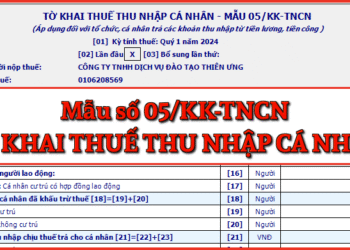 Mẫu số 05/KK-TNCN Tờ khai thuế thu nhập cá nhân theo TT 80/2021