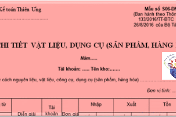 Mẫu sổ chi tiết vật tư hàng hóa theo Thông tư 133 và 200