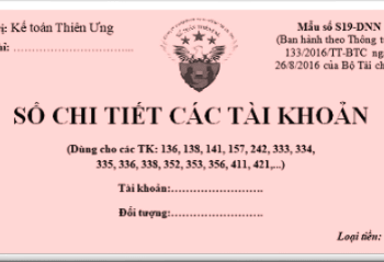 Mẫu Sổ chi tiết các Tài khoản theo Thông tư 133 và 200