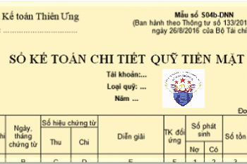 Mẫu sổ kế toán chi tiết quỹ tiền mặt theo Thông tư 133 và 200