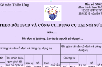 Mẫu Sổ theo dõi TSCĐ – CCDC tại nơi sử dụng theo TT 133 và 200