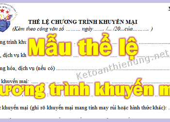 Mẫu thể lệ chương trình khuyến mại – Mẫu số 03 theo NĐ 128