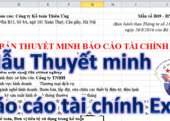 Mẫu Thuyết minh Báo cáo tài chính Excel theo TT 200 và 133