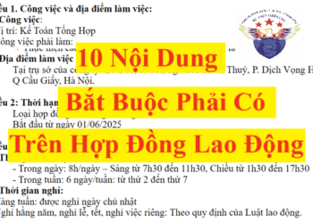 Các nội dung bắt buộc phải có trong hợp đồng lao động