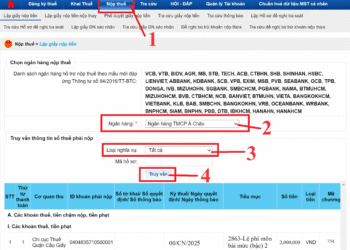 Cách nộp tiền thuế lệ phí môn bài 2025 qua mạng điện tử