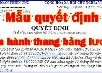 Quyết định ban hành hệ thống thang bảng lương 2025