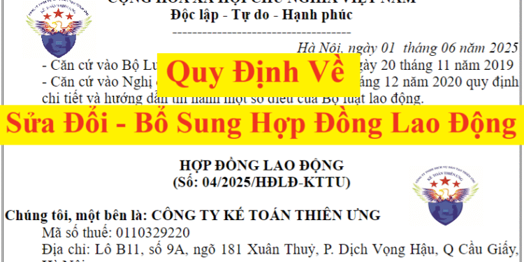 Cách sửa đổi, bổ sung hợp đồng lao động