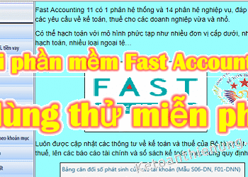 Tải phần mềm kế toán Fast Accounting miễn phí dùng thử