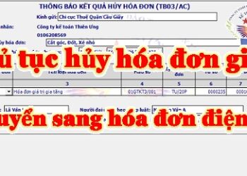Hồ sơ hủy hóa đơn giấy chuyển sang hóa đơn điện tử
