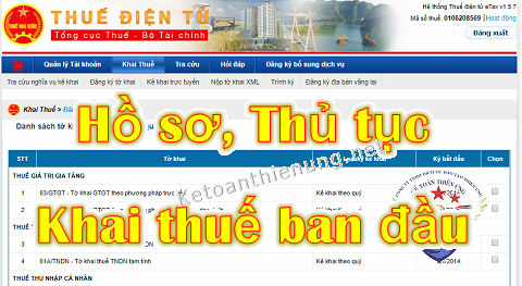 Thủ tục hồ sơ khai thuế ban đầu 2021 Cty mới thành lập