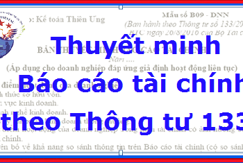 Mẫu thuyết minh báo cáo tài chính theo Thông tư 133 – Cách lập