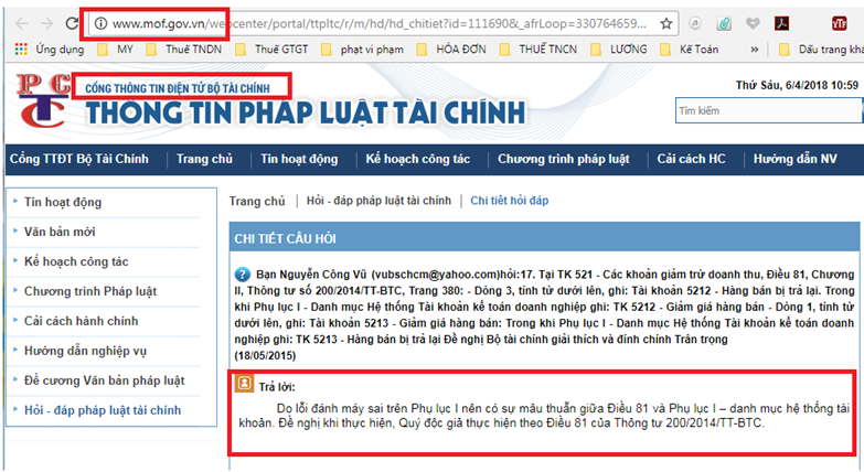 Lưu ý về Tài khoản 521 Lưu ý về Tài khoản 521
